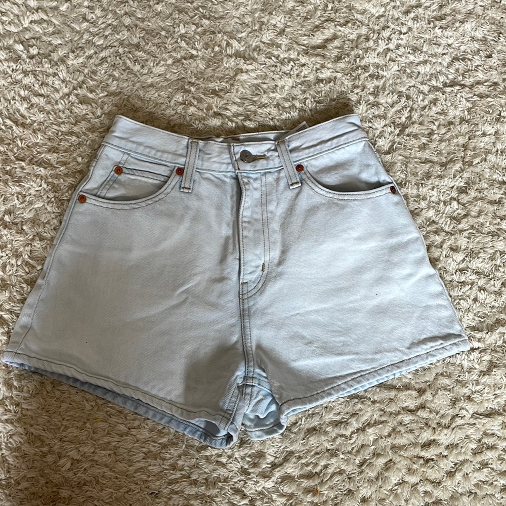 Levi’s high waisted wide leg short - primer blue